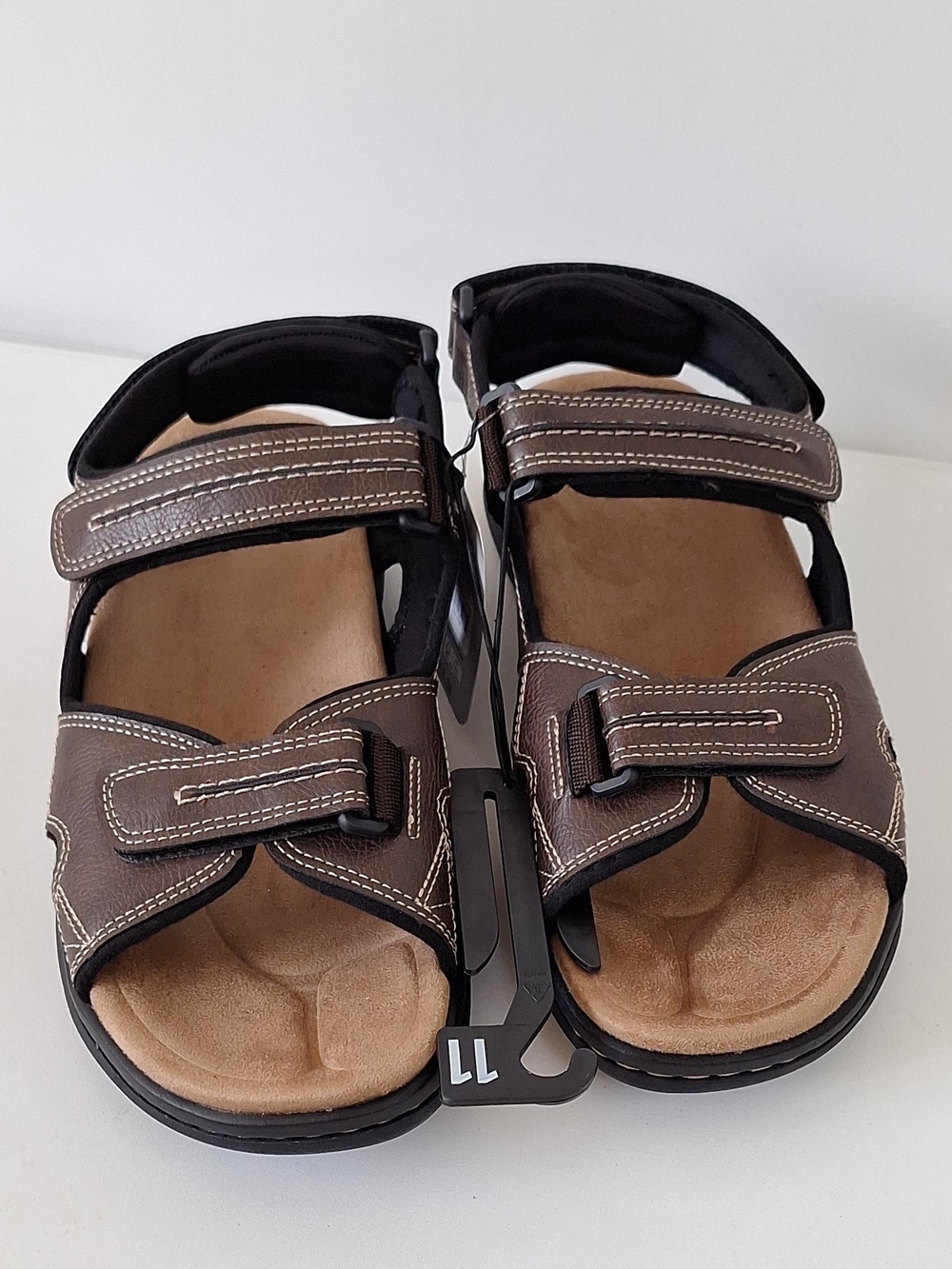 George Men's Brown Dual-Strap Comfort Sandals